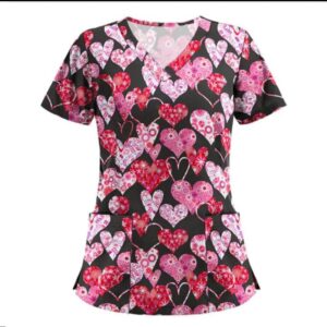 IFE Print tops Cotton Casual V-Neck