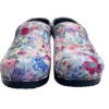 Floral print medical clogs with black soles, stylish and comfortable work shoes for nurses and healthcare professionals Boseak LLC footwear
