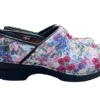 Floral print medical clogs with black soles, stylish and comfortable work shoes for nurses and healthcare professionals Boseak LLC footwear
