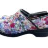 Floral print medical clogs with black soles, stylish and comfortable work shoes for nurses and healthcare professionals Boseak LLC footwear