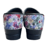 Floral print medical clogs with black soles, stylish and comfortable work shoes for nurses and healthcare professionals Boseak LLC footwear